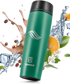 Tavialo Thermobecher 460ml smaragdgrün matt Inox Edelstahl Kaffeebecher | Tavialo Thermobecher 460ml Pulverbeschichtung