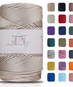 Makromecity Premium Polyester Macrame Cord für Wohndekorationen Latte 1 Strang