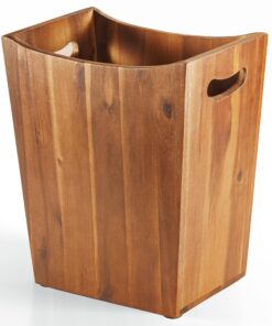 Tidita Boho-Schlafzimmer-Dekor Abfalleimer aus Akazienholz, 2 Liter, kleiner Badezimmer-Mülleimer