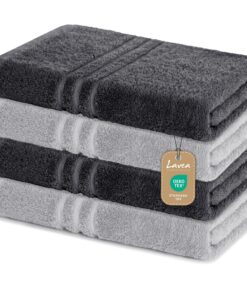 Lavea® Duschtücher 4er Set – 100% Baumwolle – 70x140 cm, 500 g/m² – Extra weich & saugfähig Lavea® Duschtücher 4er Set –