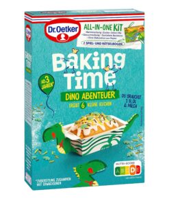Dr. Oetker Baking Time Dino Abenteuer 4er Pack-backen mit Spaß für Kinder ab 3 Jahren