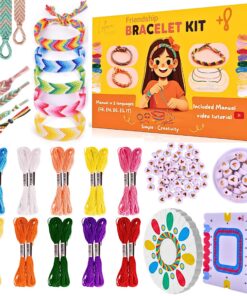 Lallova CREATION Freundschaftsbänder Bastelset für Kinder ab 8 Jahre - Armbänder-make DIY Set - inkl. Perlen, Garn & Anl