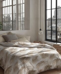Zelesta Royalbed Bettdecke 4 Jahreszeiten - Waschbare bettdecke ohne Bezug - Anti-Allergene Steppdecke (Palm Leaves, 135