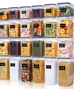 Vtopmart Luftdicht Vorratsdosen Set mit 24 BPA-frei Behältern für Mehl Zucker Körner