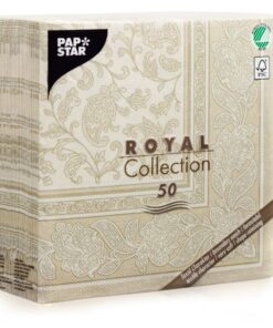 ROYAL Collection 50 Servietten 1/4-Falz 40 cm x 40 cm champagner Ornaments FSC
