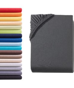 Hometex Premium Textiles Spannbettlaken 180-200 x 200 cm, Matschutz-free Baumwolljersey, Matratzen bis 23-25 cm, Oeko-TE