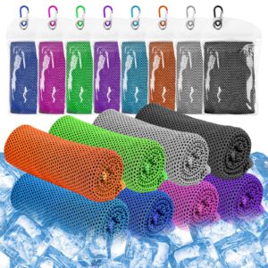 Kühlendes Handtuch Set für Yoga und Fitness - 8pcs 40x12 Microweveto Mikrofaser Kühltuch Sofortige Entlastung Campingspo