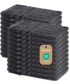 Lavea® Waschhandschuhe 20er Set (15×21 cm) – Frottierserie Elena, 100% Baumwolle, saugstark & weich