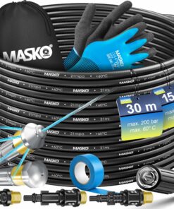 MASKO® Premium Rohrreinigungsschlauch Set für Kärcher k2-k7, Hochdruckreiniger funktionell mit Isolierband und Tasche