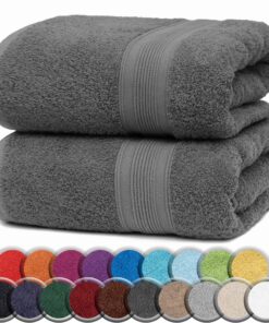 NatureMark Saunatücher 2er Pack – 80×200 cm – 100% Baumwolle, OEKO‑TEX STANDARD 100