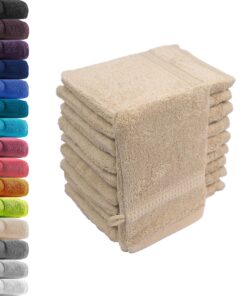 10er Set Waschlappen Waschhandschuhe – 100% Baumwolle Frottier, Premium 500 g/m²
