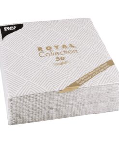 Papstar ROYAL Collection 50 Stück 1/4-Falz Servietten 40cm x 40cm für Elegante Mahlzeiten #86499