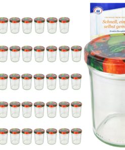 MamboCat Sturzgläser 50er Set 230 ml + Obst Dekor + inkl. Diamant Gelierzauber Rezeptheft