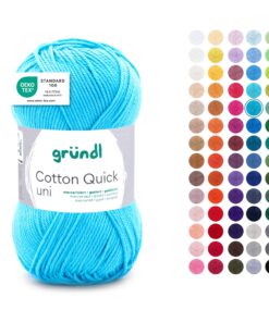 Gründl Wolle Cotton Quick - taucht auf bei häkeln und stricken - für alle - perfekt zur Nadelstärke 3-4 - glänzend und h