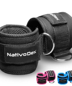 NativeoDex Fußschlaufen Kabelzüge - Krafttraining Ankle Straps für Fitness Enthusiasten - 2 Stück mit 2 D-Ringen | Nati