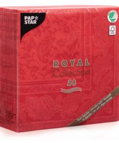 Papstar Rot FSK Zweispiegel-Servietten Royal Collection für Gastronomie & Haushalt #11667