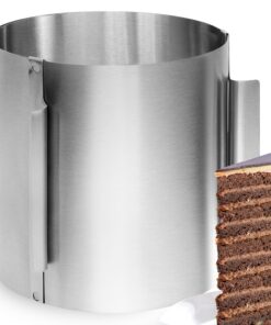 4smile Hochwertiger Backring für Creme-, Schicht- und Motivtorten - verstellbar von 16 bis 30 cm - Edelstahl, ideal für
