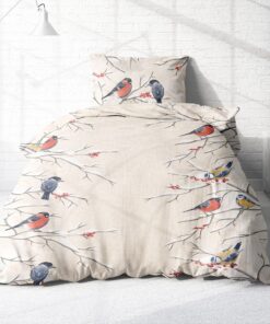 Träumschön Biber Bettwäsche Set 135x200 cm & 80x80 cm – Flauschige Flanell für Weihnachten
