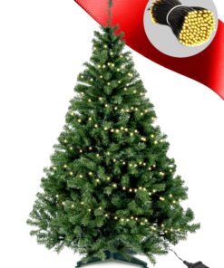 Künstlicher Weihnachtsbaum 180 cm - Dichte PVC-Zweige & Lichterkette für Festliche Stimmung