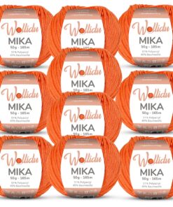 Wollidu Mika Strickgarn - Orange OEKO-TEX STANDARD 100 für Häkeln und Stricken 10x 50g/165m