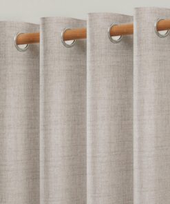 Softalker Ö getItemCountten 2er Set für Wohnzimmer Halbtransparenz Modern Raumtrenner 240cm Lang Leinen Vorhänge Natur F