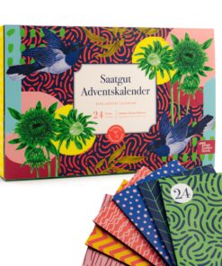 Saatgut-Adventskalender - Gemüse, Kräuter & Blumen - für Gärtner*innen - 24 Samentütchen für den Garten, das Hochbeet od
