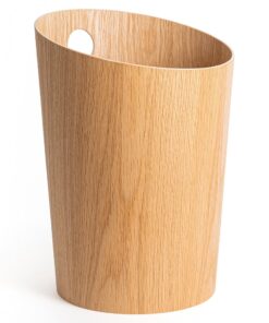 Kazai Bennet Design-Papierkorb aus Eiche Echtholz-Veneer | FSC-zertifiziert | Einzigartiges Design für Büro & Zuhause