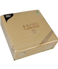 Papstar ROYAL Collection 50 Stück 1/4-Falz Servietten 40 cm x 40 cm für Familie & Freunde bei Essen & Party