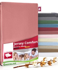 Greenline Spannbettlaken Premium Jersey aus 100% Baumwolle für Boxspringbetten und Spannbetttuche bis zu 160x200 cm