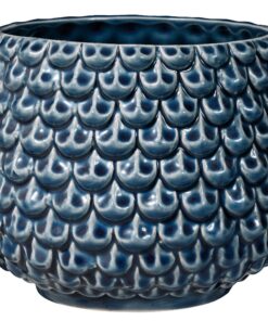 Bloomingville Pinecone Blumentopf für Innenraum Deko Keramik Petrol 16,5 cm Ø