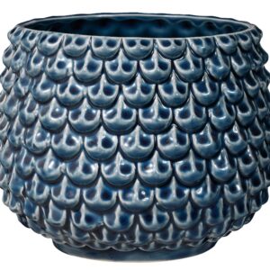 Bloomingville Pinecone Blumentopf für Innenraum Deko Keramik Petrol 16,5 cm Ø