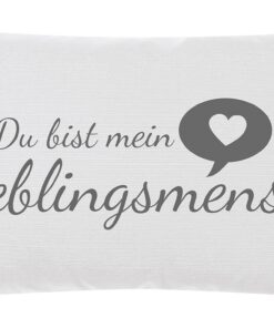 Lieblingsmensch-Kissen in Weiß 25x45 cm - Qualitätlich gefertigt in Deutschland / Ökotex 100 | White Lieblingsmensch Ki