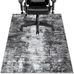 Capslpad rutschfeste Stuhlmatten für Hardboden 90x120cm Schwarz Abstrakt Bodenschutzmatte für Gaming und Bürosessel Büro