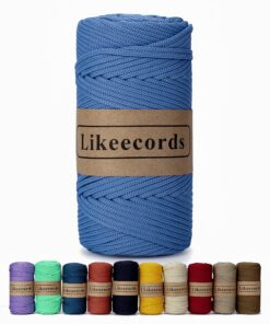 Likeecords Poliestere Corda, 4mm x 130m, Home Decor - Perfekt für Macramé und Home Décor (Blu Cielo) | Likeecords Polip
