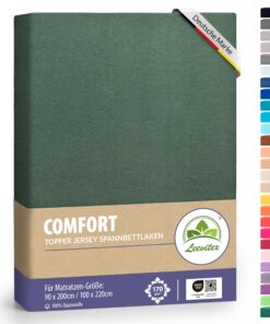 Leevitex Premium Topper für Boxspringbett, 170g/m², Dunkelgrün, ÖKO-TEX Standard 100