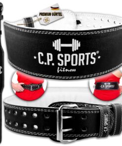 C.P.Sports Gewichthebergürtel - Trainingsgürtel aus Leder für Gewichtheben und Krafttraining | gepolstert, XXS - 6XL | F