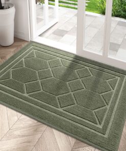 DEXI rutschfeste Fußmatte, Grün - Innen- und Außenverwendung, ideal für Haustür, 50 x 80 cm, waschbar