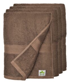 Leevitex® Handtuch-Set, saugstark, 100% Baumwolle | Qualität 500 g/m² | 100% Baumwolle Schokobraun | OEKO-TEX STANDARD 1