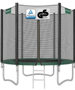 SONGMICS Trampolin Outdoor für Familie, mit Sicherheitsnetz und gepolsterter Leiter, Ø 183 cm | SONGMICS Rundes Trampol