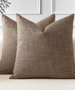 JOTOM Einfarbig Wurf Kissenbezug für Wohnzimmer und Schlafzimmer (60x60cm, Kaffee)