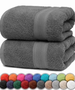NatureMark Premium Qualität DUSCHTÜCHER 2er Pack Doppelpack 70x140cm Farbe: Anthrazit grau