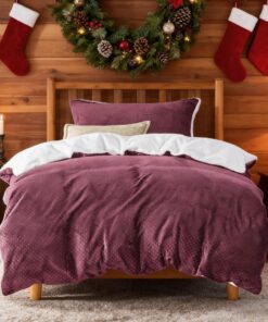 BEDSURE Flauschige Bettwäsche Weinrot - Warme Winterbettwäsche für Einzelbett mit Reißverschluss, OEKO-TEX STANDARD 100