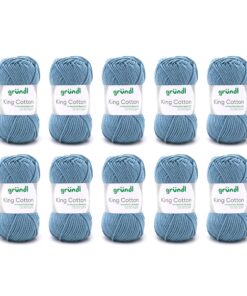 Gründl Wolle King Cotton - dickes Strickgarn - weich und hautfreundlich - 10 Knäuel 50 g / 78 m - passend für Nadelstärk