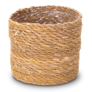 Decorasian Seegras Übertopf – dekorativer Blumentopf Boho Stil – für jeden Raum – Naturfarben – 16cm