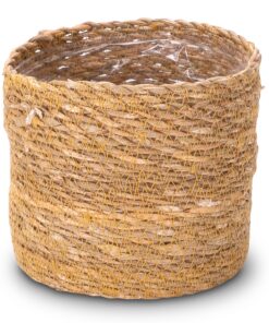 Decorasian Seegras Übertopf – dekorativer Blumentopf Boho Stil – für jeden Raum – Naturfarben – 16cm