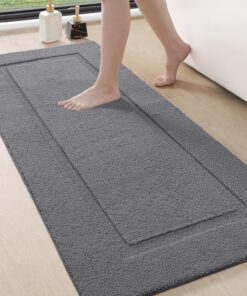 DEXI Rutschfeste Badezimmerteppiche, weich und absorbent, 61 x 152 cm, OEKO-TEX STANDARD 100, für Badewanne und Duschrau