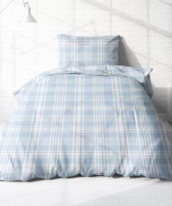 Träumschön Biberbettwäsche Set 100% Baumwolle – Warm & Flauschig für Winter – Atmungsaktiv und Hautfreundlich – Hellblau