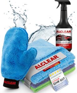 ALClear 8201050 Autopflegeset für Tiefenglanz - Lack & Trockentuch - Auto-Polierung - Lackversiegelung - Felgenreinigun