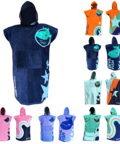 TEAM MAGNUS Badeponcho Kinder mit 6 coolen Designs - Einheitsgröße 120-170cm, 360 GSM Baumwolle