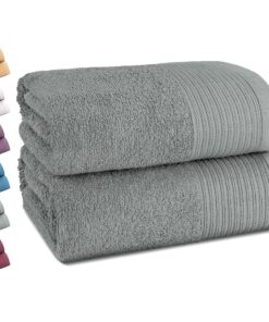 Montafox 2er Set Duschtücher 140 x 70 cm – 100% Baumwolle, flauschig & extrem saugfähig